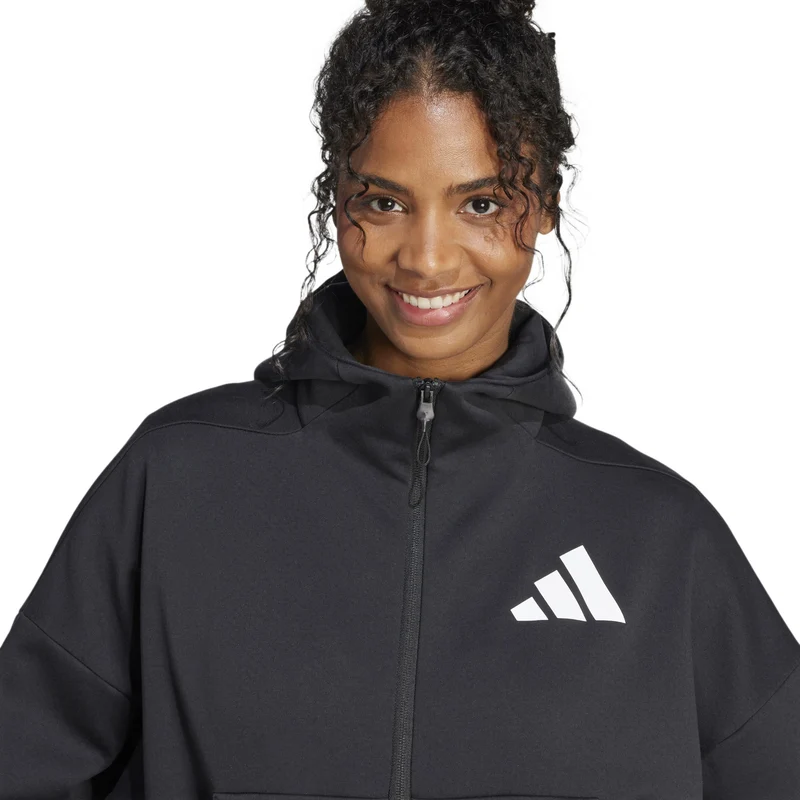 Trainingsjacke Damen-Schwarz,Weiß