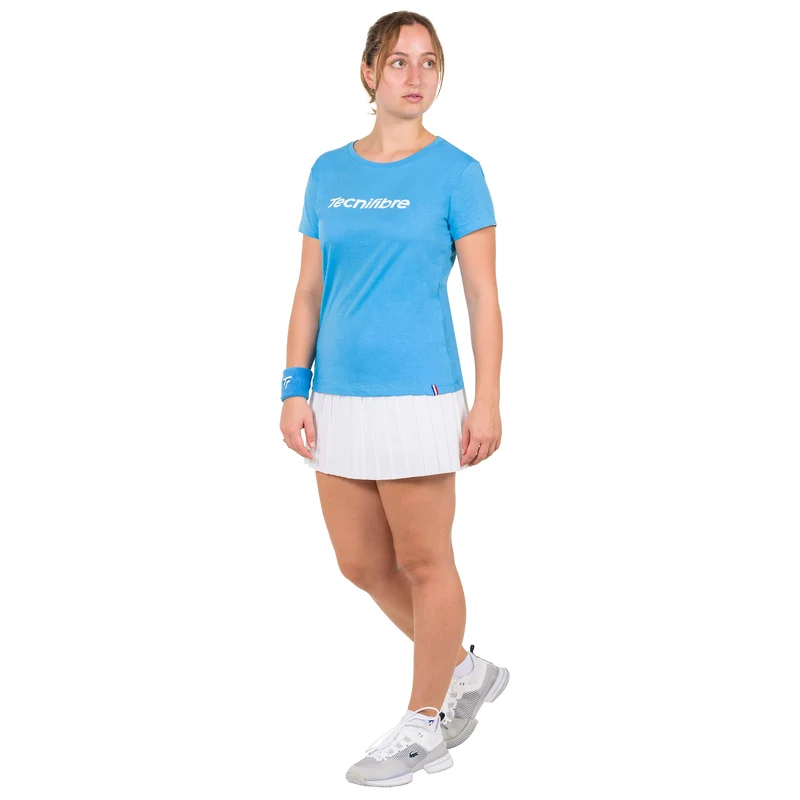 TEAM COTTON TEE AZUR FEMME