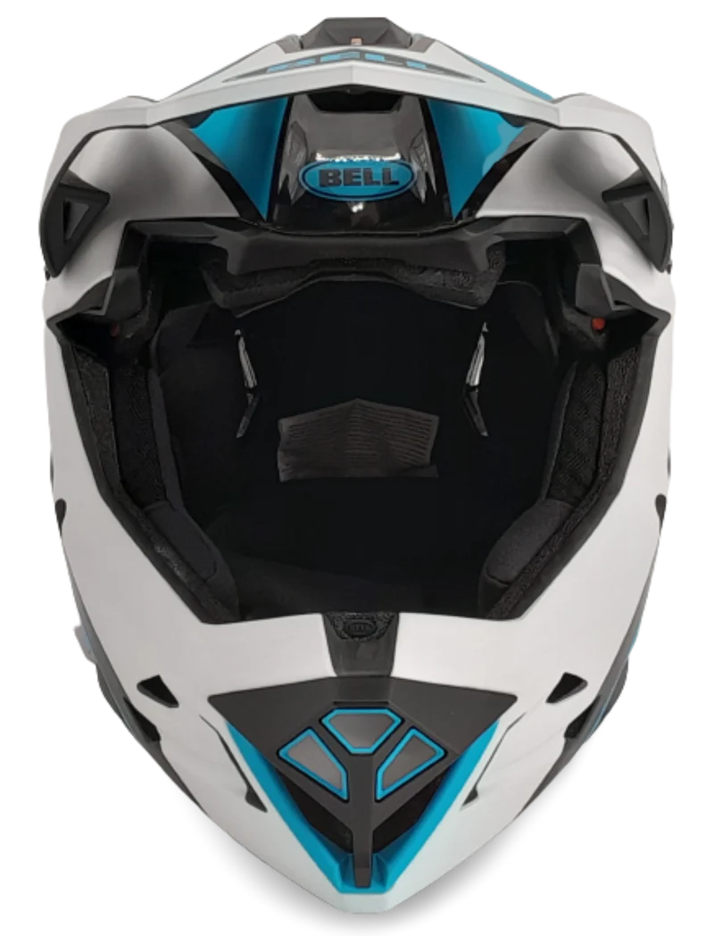 Bell BS FULL-10 SPHERICAL MIPS Full Face Fahrradhelm matte white blue shiny carbon Gr. M (55-57 cm) Unisex