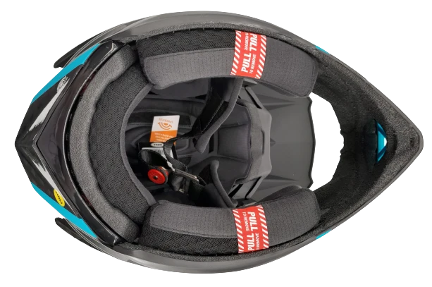 Bell BS FULL-10 SPHERICAL MIPS Full Face Fahrradhelm matte white blue shiny carbon Gr. M (55-57 cm) Unisex