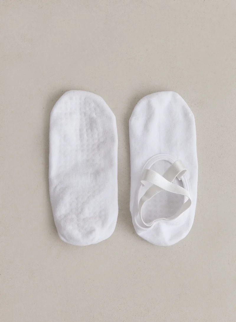 White Pilates Socks