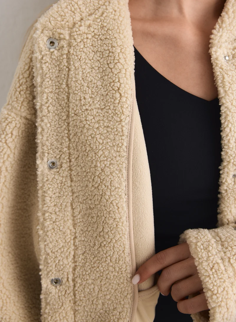 Café Au Lait Pile Coach Jacket