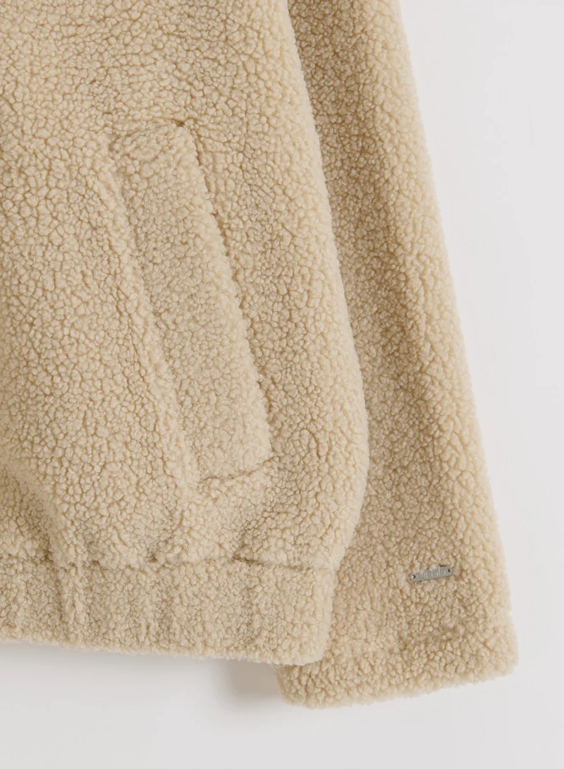 Café Au Lait Pile Coach Jacket