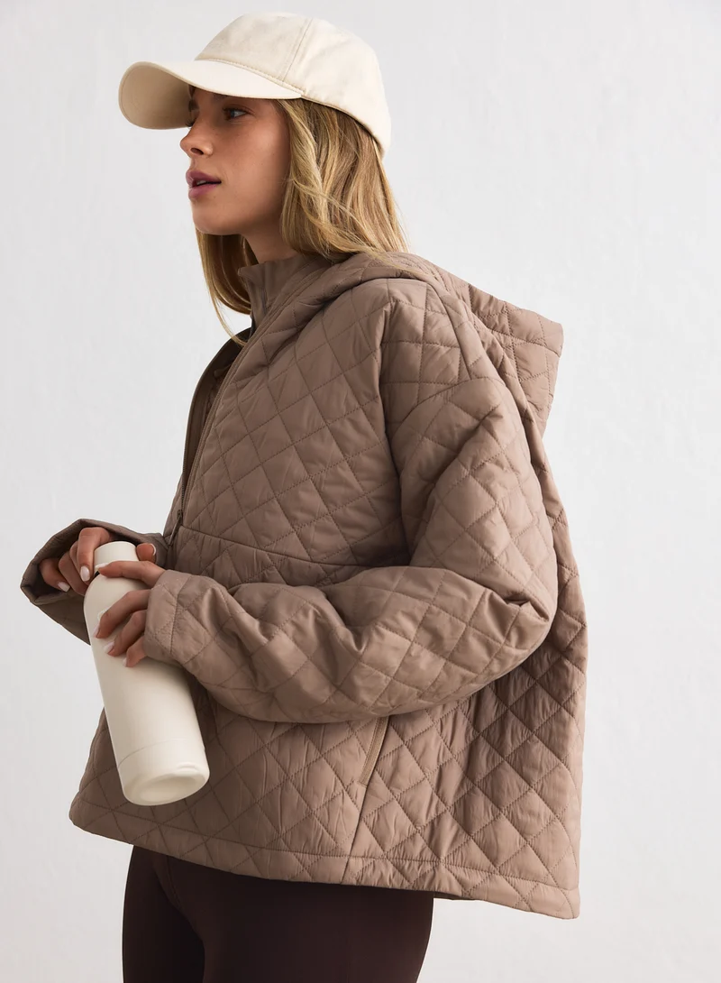 Espresso Cropped Quilted Anorak