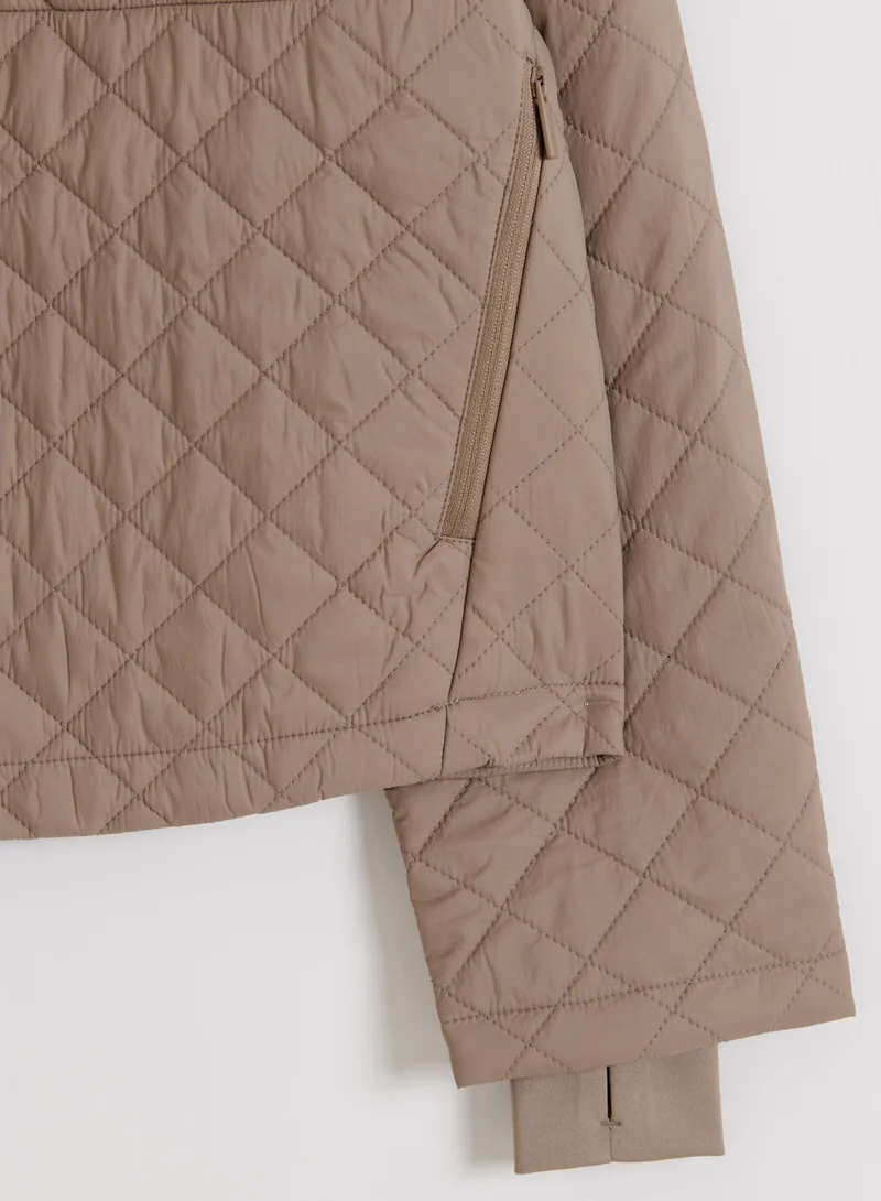 Espresso Cropped Quilted Anorak