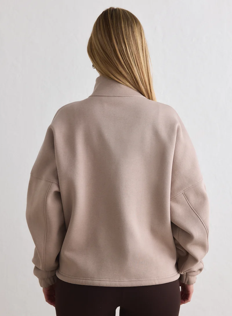 Dark Clay Script Zip Jacket