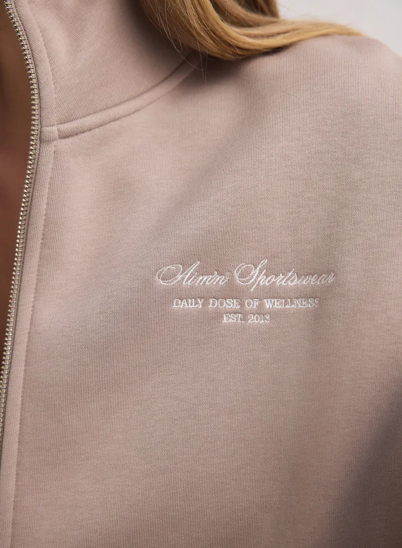 Dark Clay Script Zip Jacket