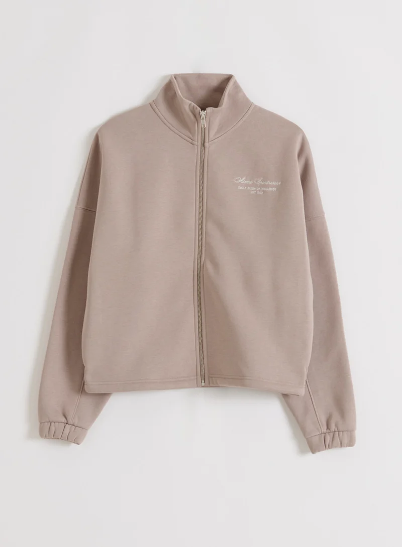 Dark Clay Script Zip Jacket