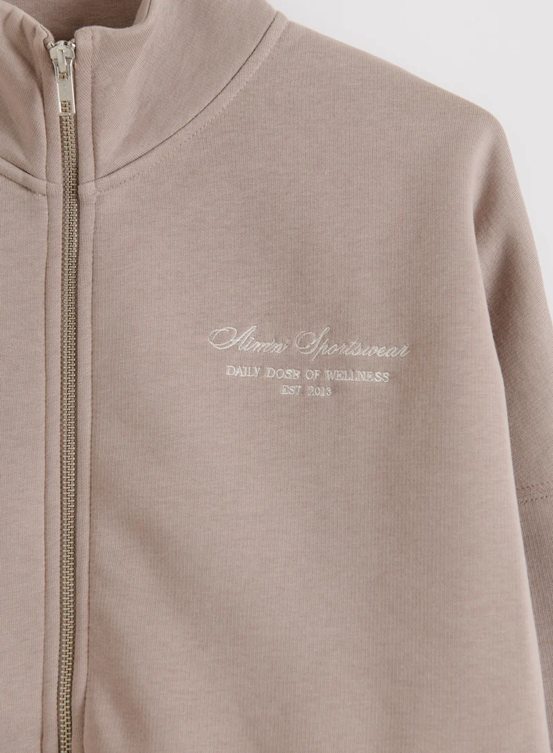 Dark Clay Script Zip Jacket