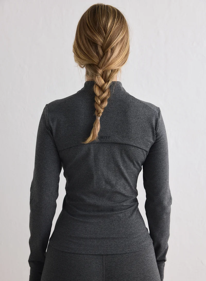 Dark Grey Melange Sense Zip Jacket