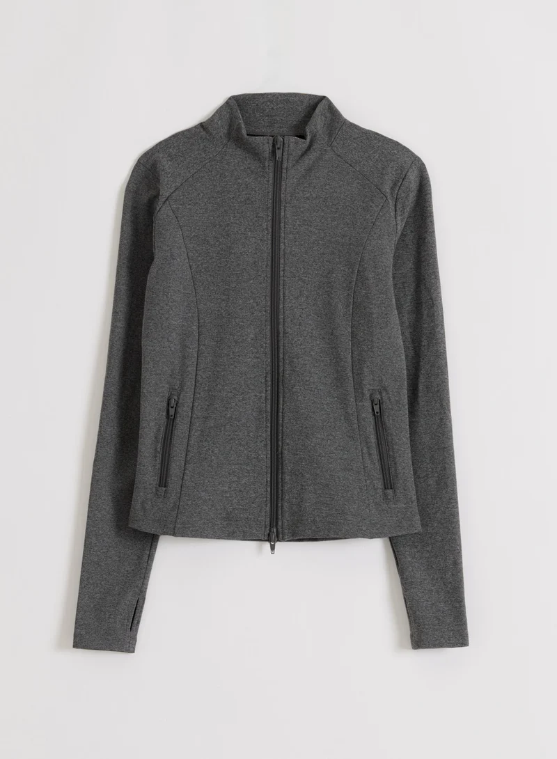 Dark Grey Melange Sense Zip Jacket