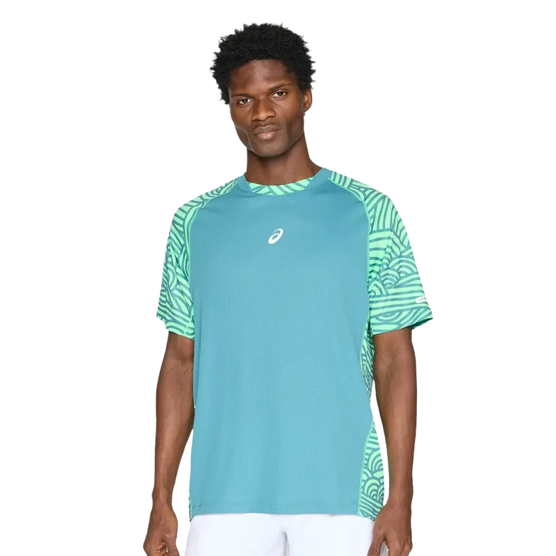 Camiseta Asics Padel Court All Over Print SS Top Misty Pine/Vital Green