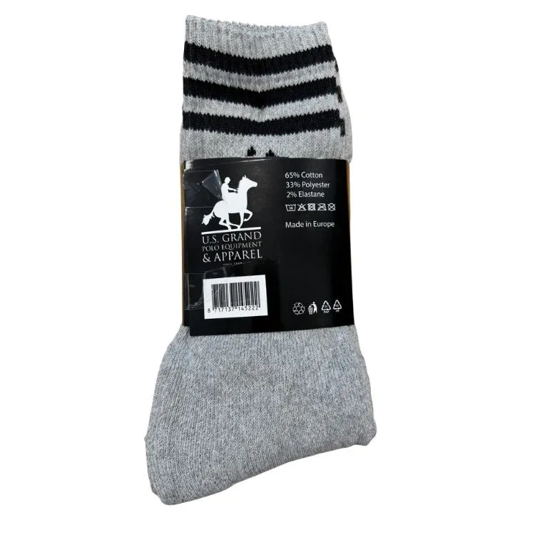 U.S. Grand Polo Sokken Heren 10-Pack Mix Zwart Wit Grijs