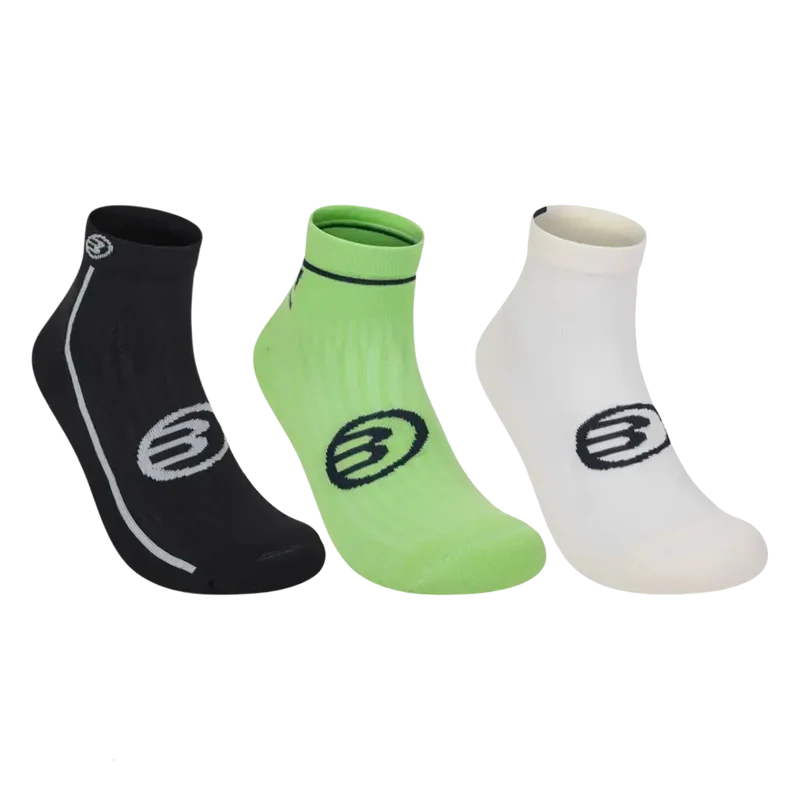 Calcetines Bullpadel BP264 Negro/Blanco/Verde 2026 (Pack x3)