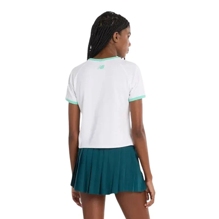 New Balance T-Shirt Practice Dames Wit Groen