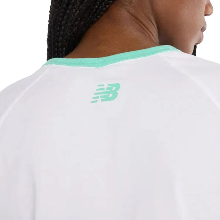 New Balance T-Shirt Practice Dames Wit Groen