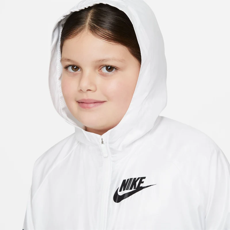 Windrunner Trainingsjacke Mädchen-weiß, schwarz