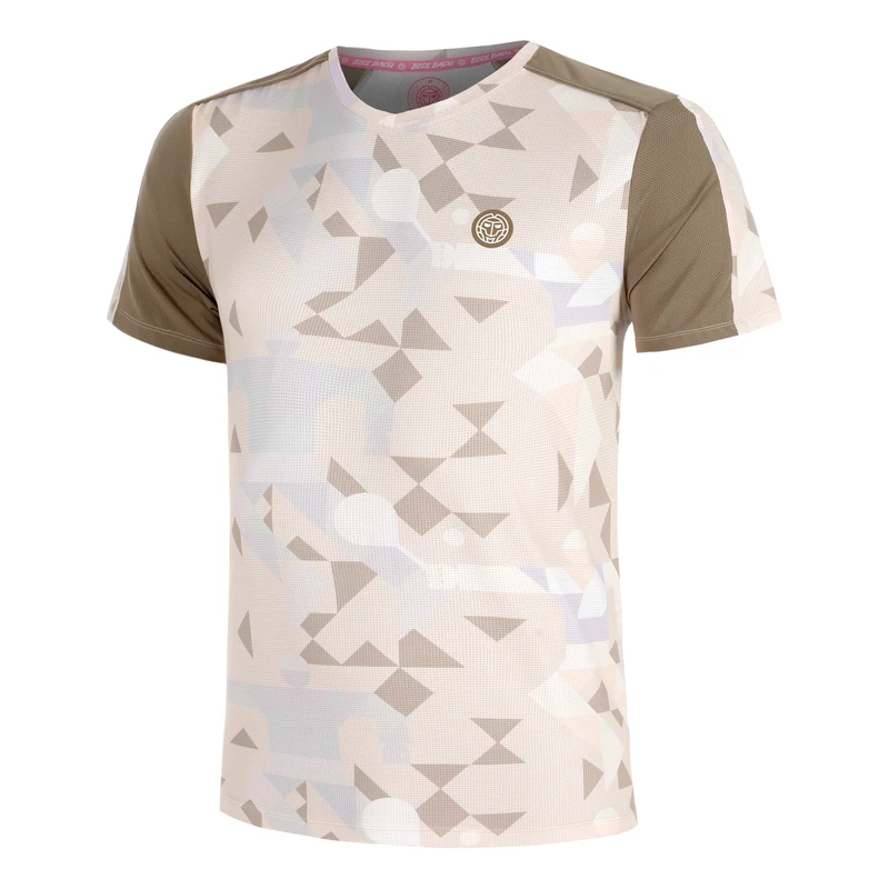 Paris 2025 V-Neck T-Shirt Herren-Beige,Braun