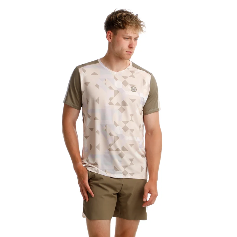 Paris 2025 V-Neck T-Shirt Herren-Beige,Braun