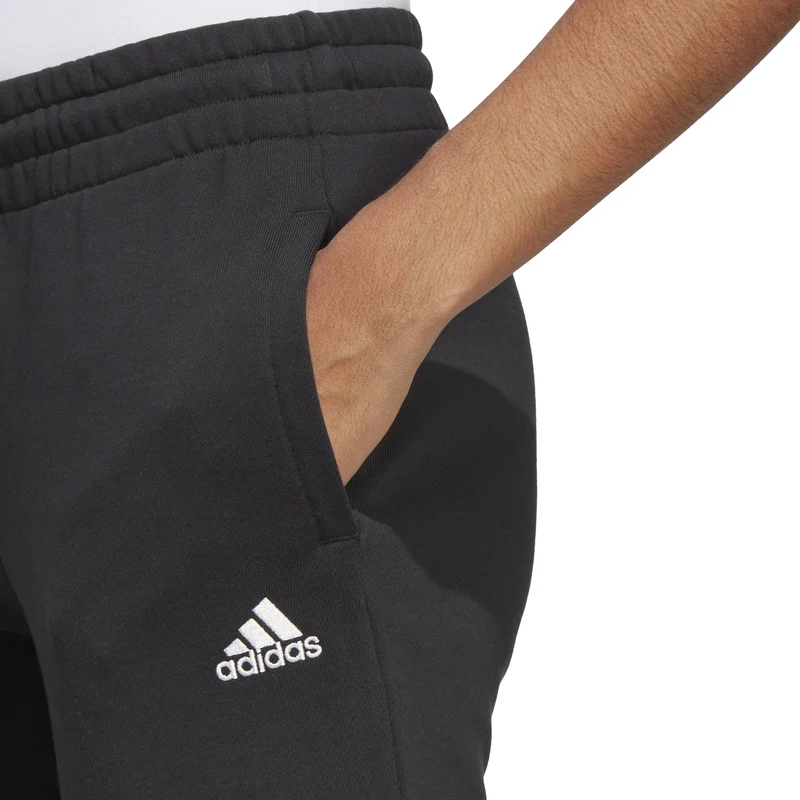 Essentials Linear French Terry Cuffed Trainingshose Damen-Schwarz,Weiß