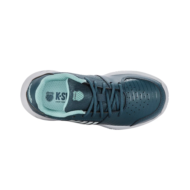 Court Express Omni Allcourtschuh Kinder-Petrol,Weiß