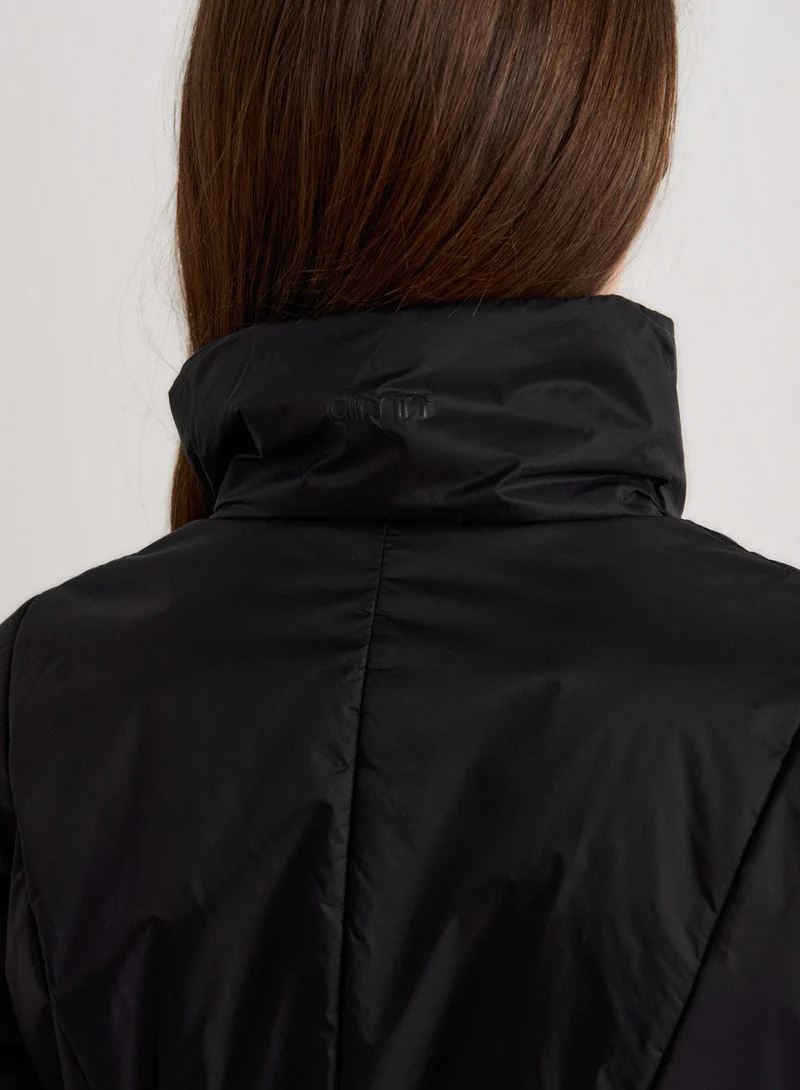 Black High Neck Contour Jacket