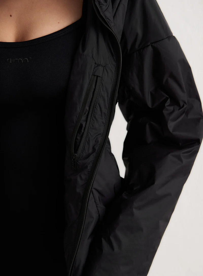 Black High Neck Contour Jacket