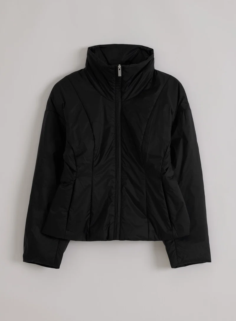Black High Neck Contour Jacket