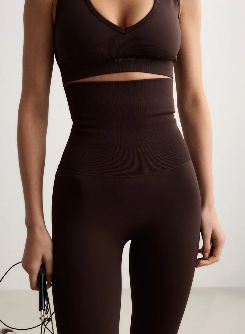 Chocolate Shape Seamless Core Control Tights