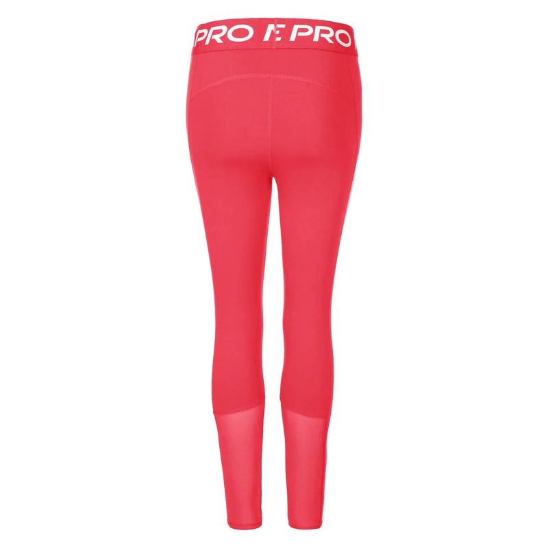 Mid-Rise Mesh-Paneled Tight Damen-Hellrot,Weiß
