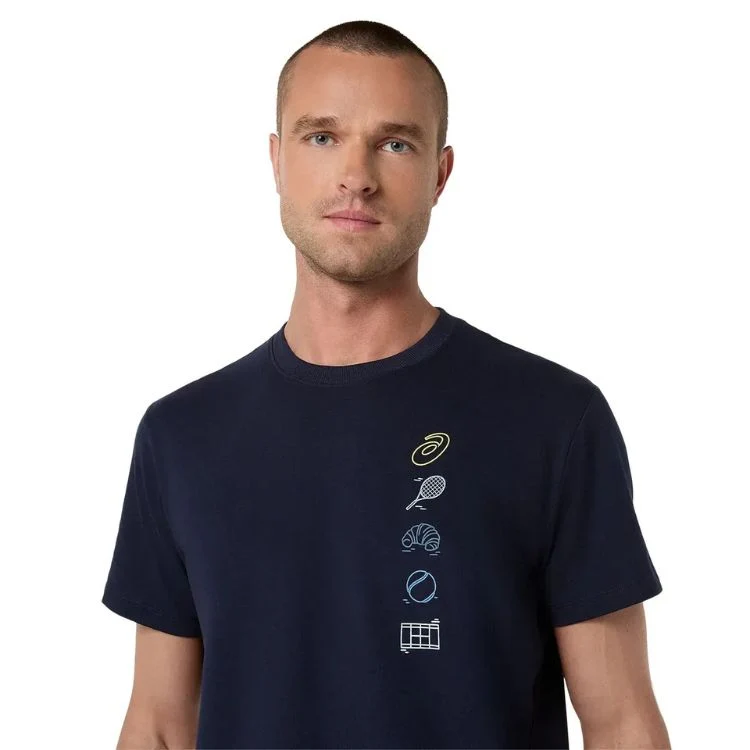 Asics T-Shirt Seasonal Graphic Tee Heren Navy