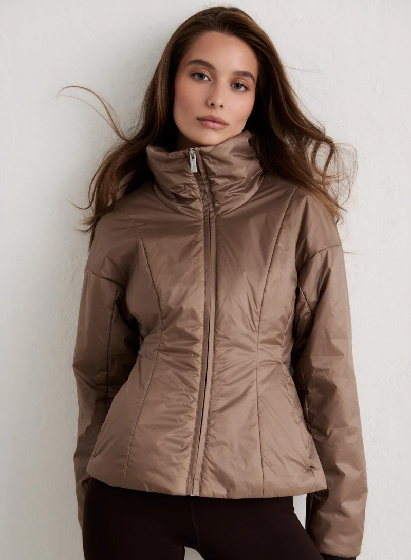 Espresso High Neck Contour Jacket