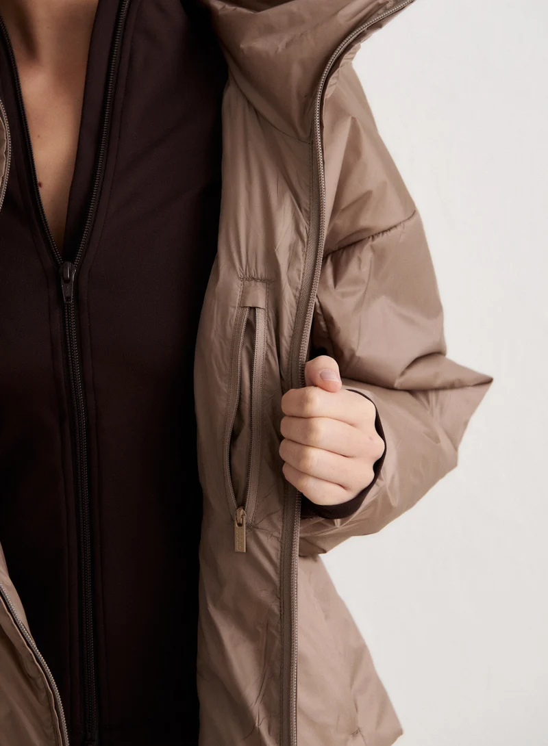 Espresso High Neck Contour Jacket