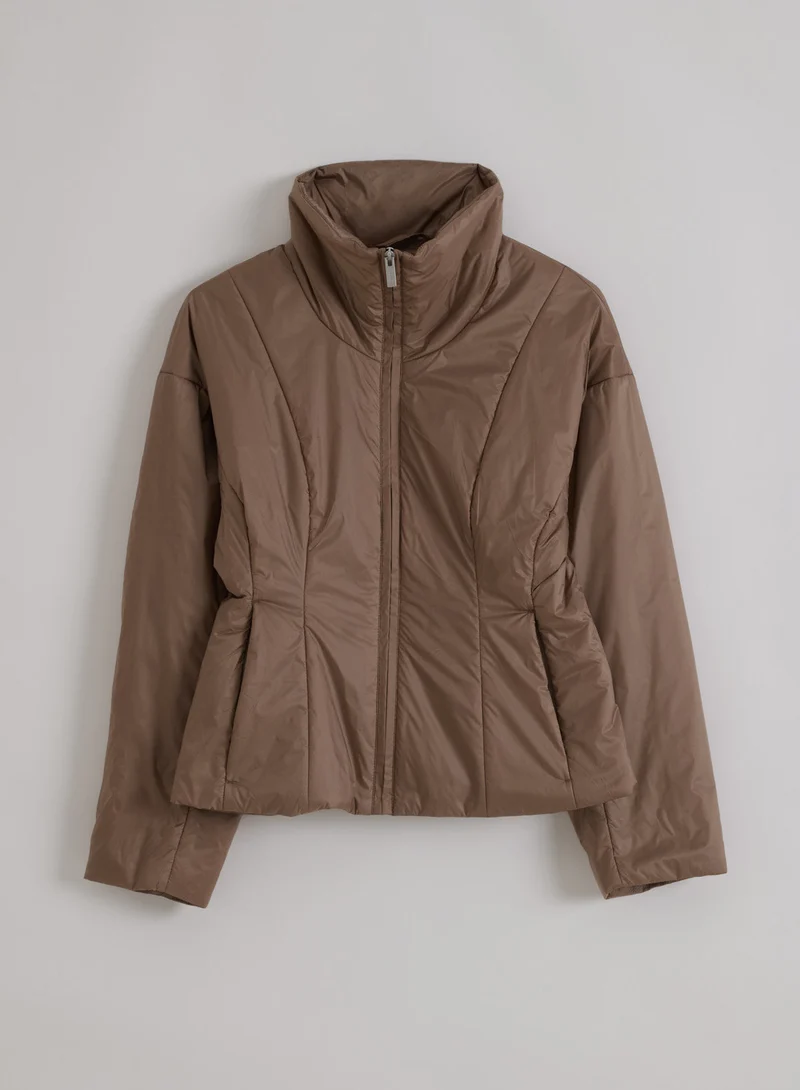 Espresso High Neck Contour Jacket