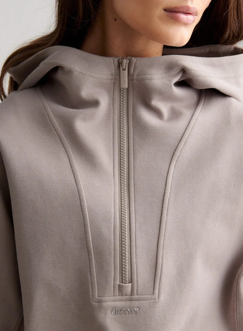 Dark Clay Sportif Half Zip Hood