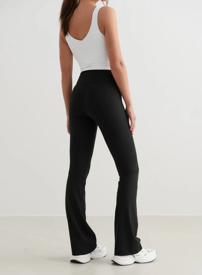 Black Sense Flare Tall Tights
