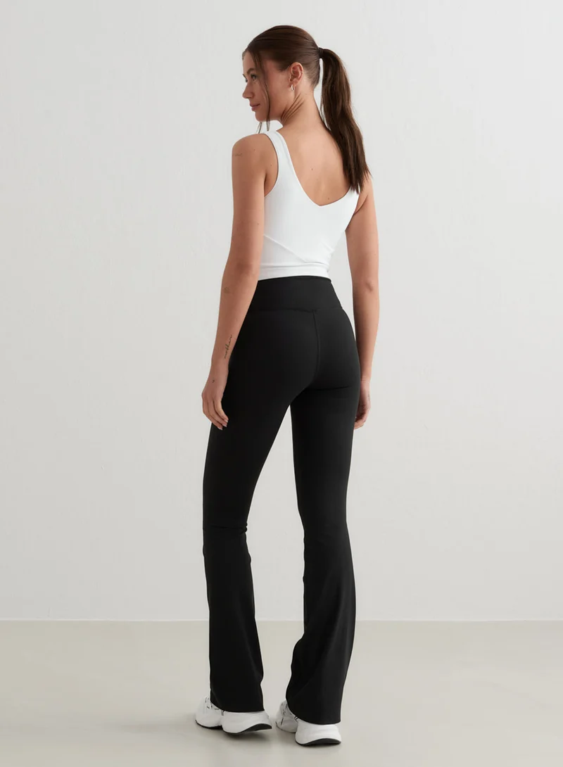 Black Sense Flare Tall Tights