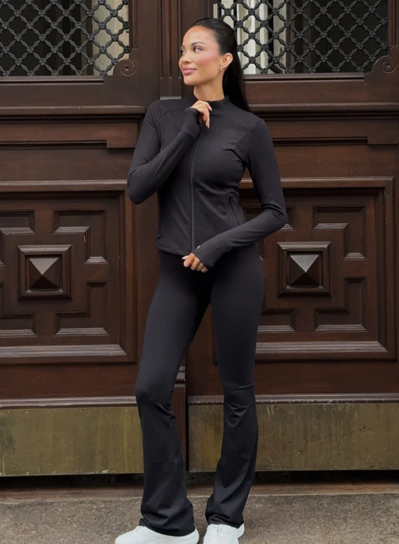 Black Sense Flare Tall Tights