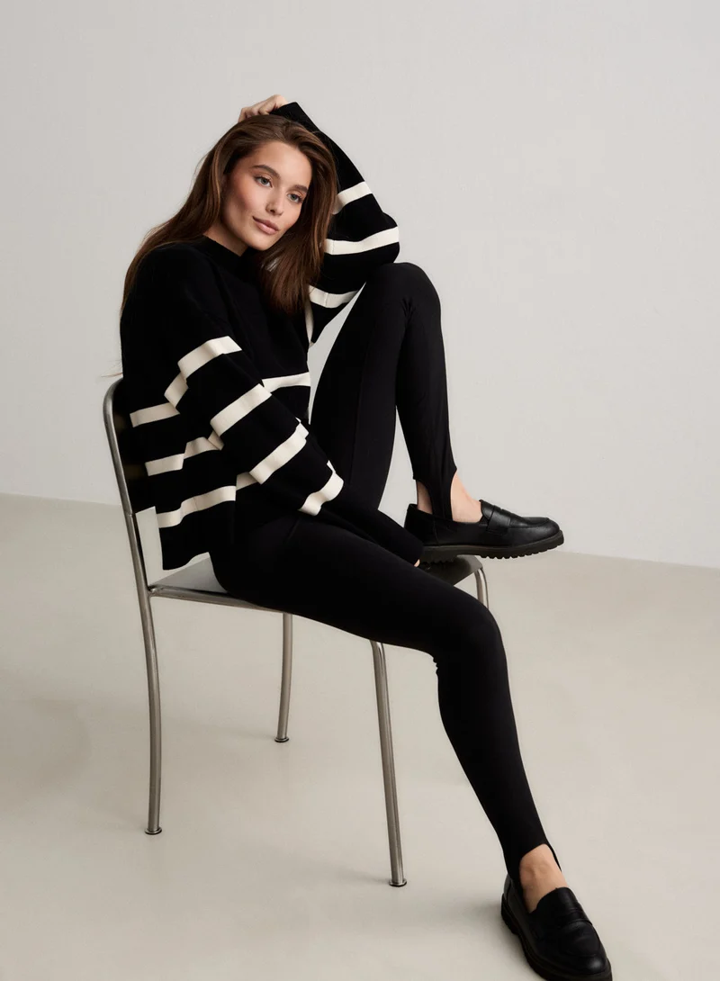 Black Stripe Perfect Knit Long Sleeve