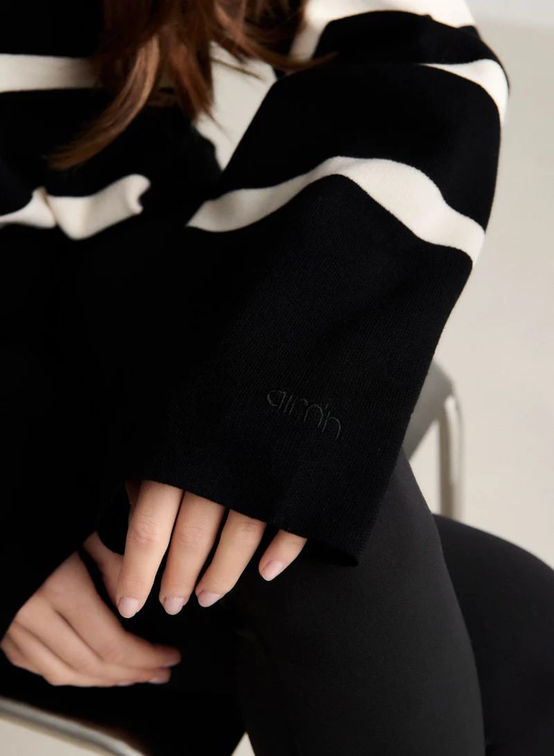 Black Stripe Perfect Knit Long Sleeve