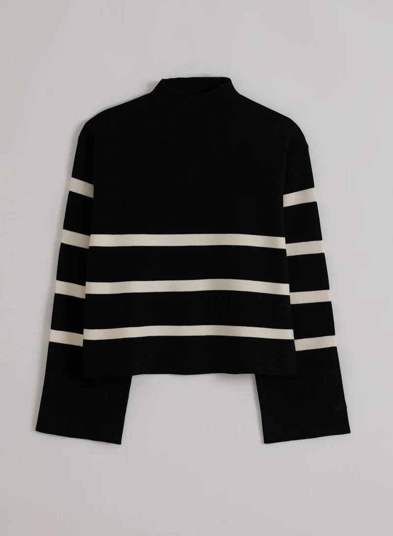 Black Stripe Perfect Knit Long Sleeve