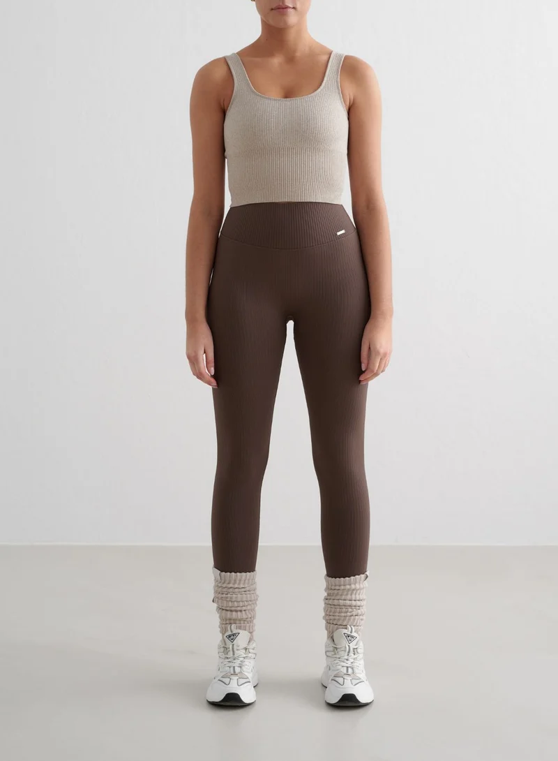Macchiato Ribbed Seamless Petite Tights