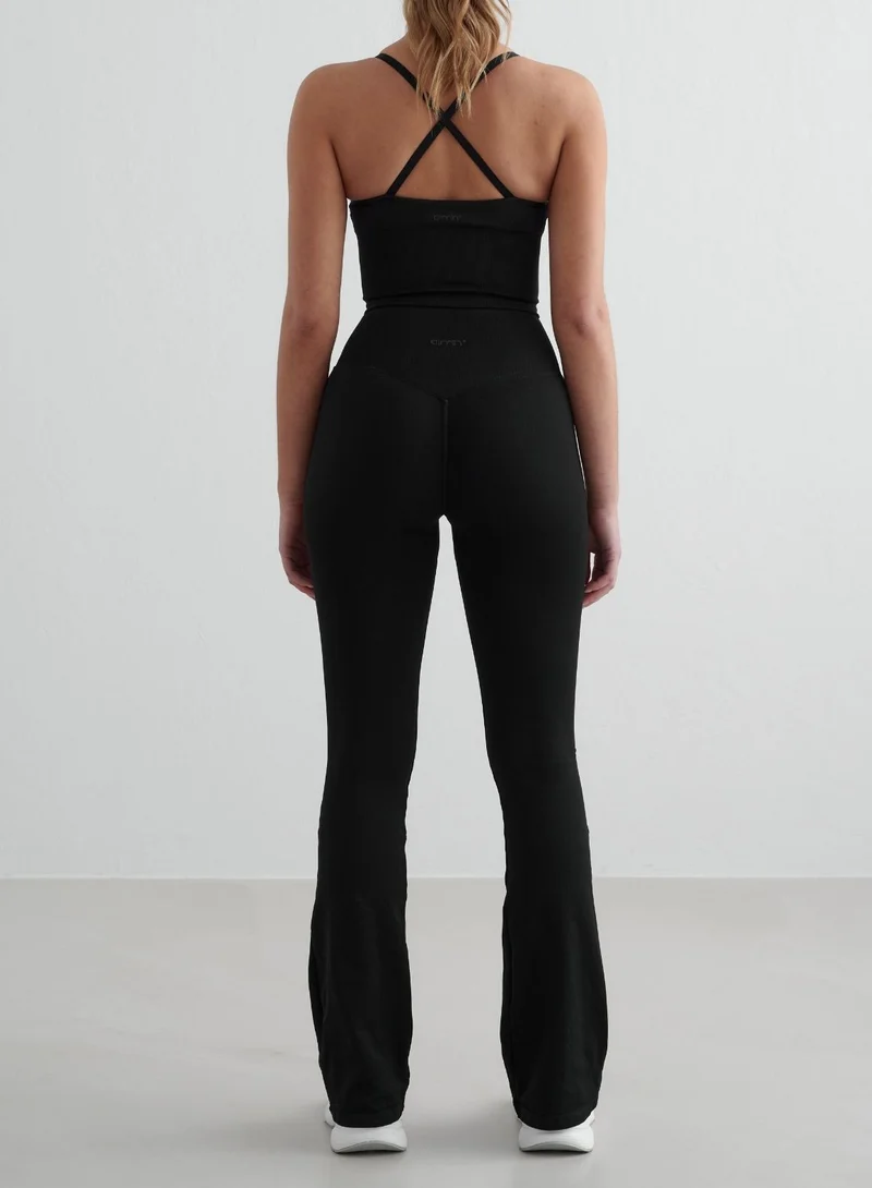 Black Shape Seamless Flare Tall Tights