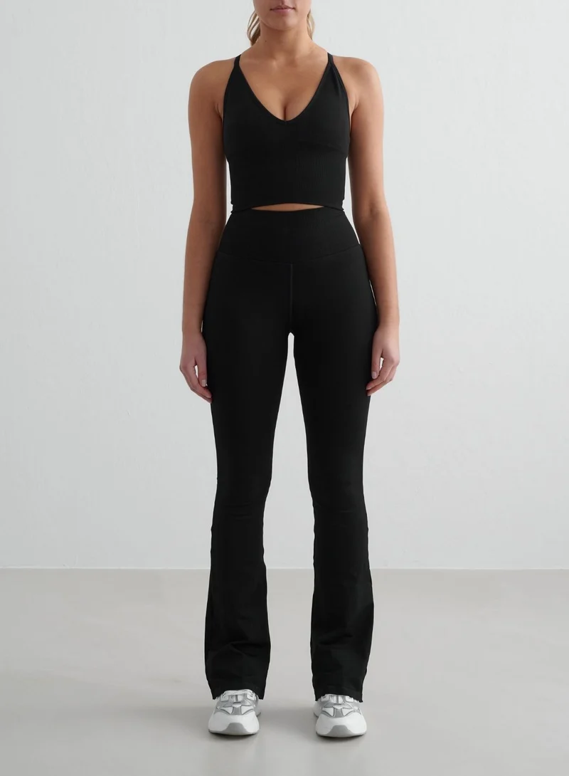 Black Shape Seamless Flare Tall Tights