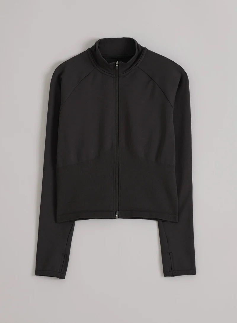Shadow Grey Shape Seamless Zip Jacket