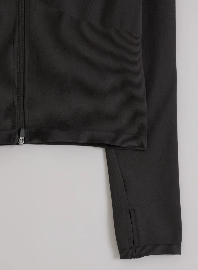 Shadow Grey Shape Seamless Zip Jacket