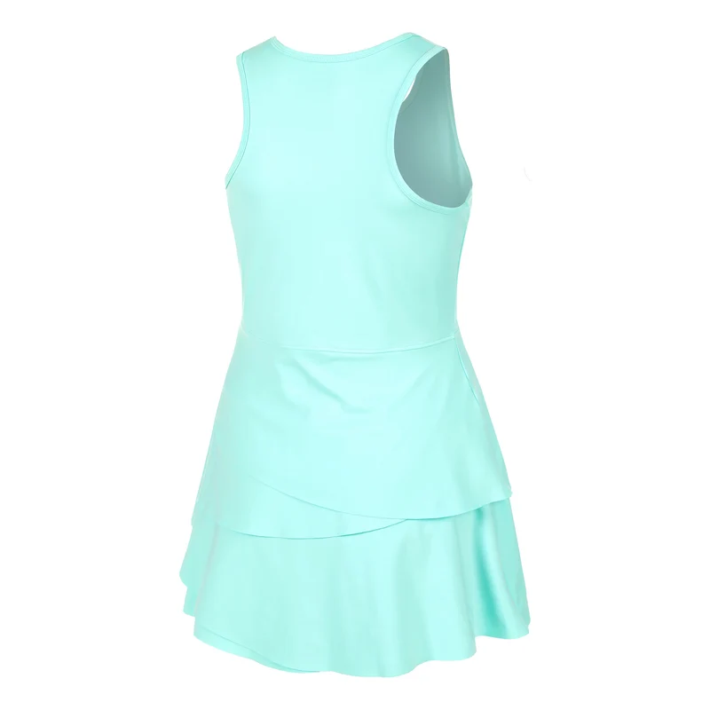 Wild Flounce Kleid Damen-Türkis,Weiß