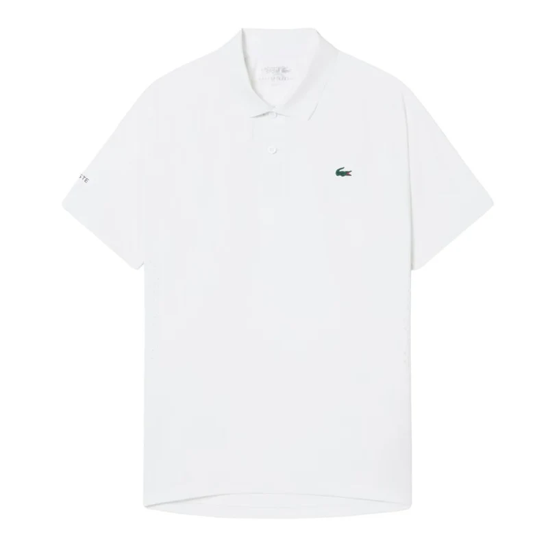Lacoste Polo Tennis Novak Djokovic On Court Heren Wit