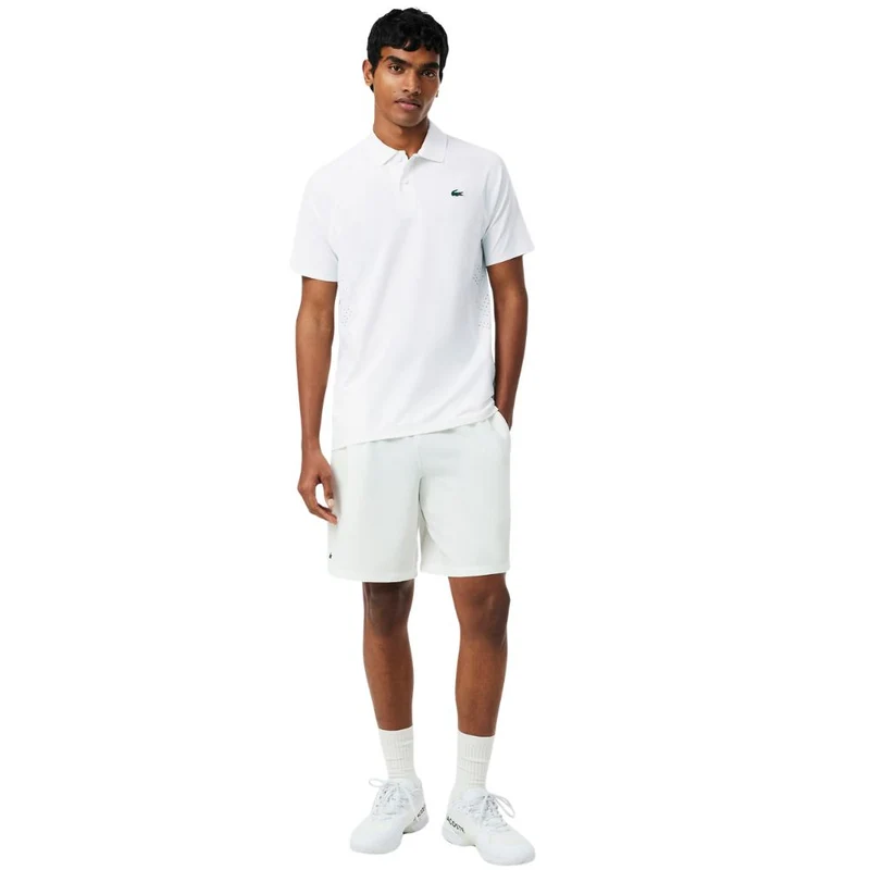 Lacoste Polo Tennis Novak Djokovic On Court Heren Wit