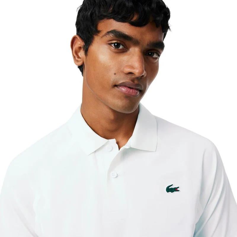 Lacoste Polo Tennis Novak Djokovic On Court Heren Wit
